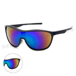 【SUNS】休閒大框流線型太陽眼鏡 藍水銀 防爆頂規墨鏡 S217 抗UV400(採用PC防爆鏡片/抗UV400/檢驗合格)