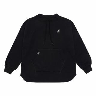 【KANGOL】長袖 黑 刷毛 上衣 女(6252100120)