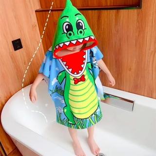 【SeasonsBikini】兒童快乾毛巾鬥蓬 -鱷魚 196(兒童沙灘巾沙灘斗篷)