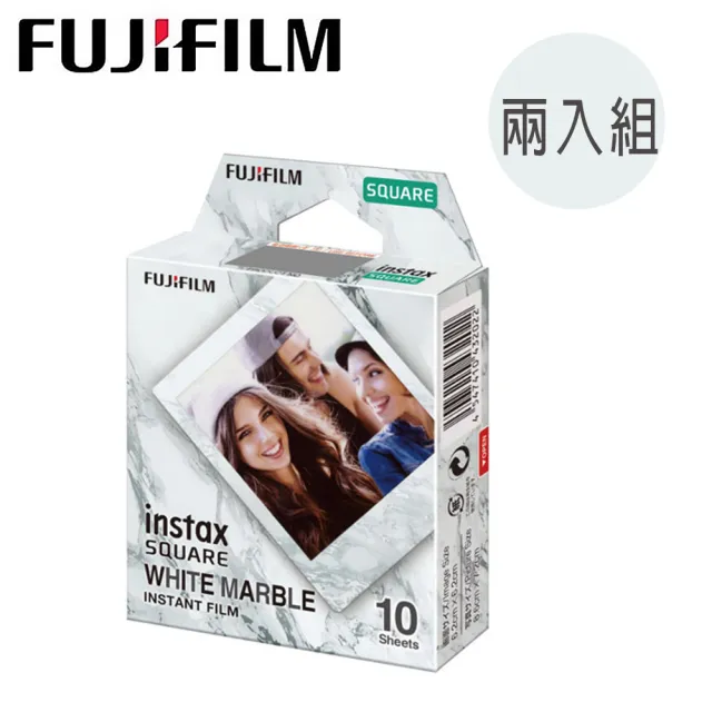 【FUJIFILM 富士】拍立得底片-白寶石方型 WHITE MARBLE(2入組)