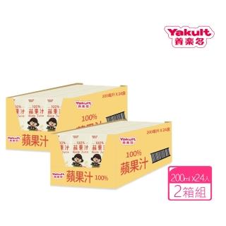 【Yakult 養樂多】100%蘋果汁x2箱(200ml*24入/箱)