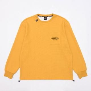 【KANGOL】長袖 芥黃 華夫格 圓領 中性(6255100662)
