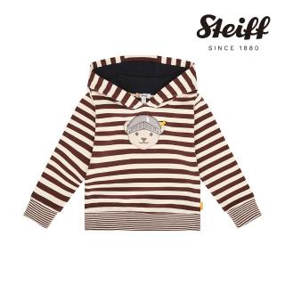 【STEIFF】熊頭童裝 條紋連帽長袖T 內刷毛(長袖上衣)
