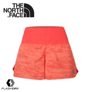 【The North Face】女 FlashDry運動短褲《紅》3F1K/快乾短褲/慢跑褲/休閒短褲(悠遊山水)