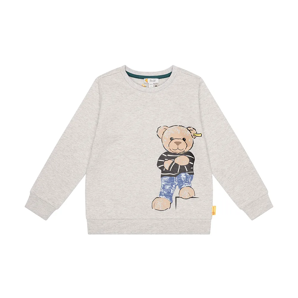 【STEIFF】熊頭童裝 大學長袖T 內刷毛(長袖上衣)