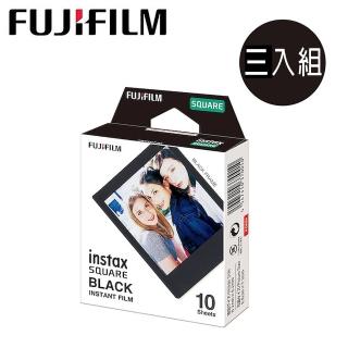 【FUJIFILM 富士】拍立得底片-黑邊方型 BLACK(3入組)