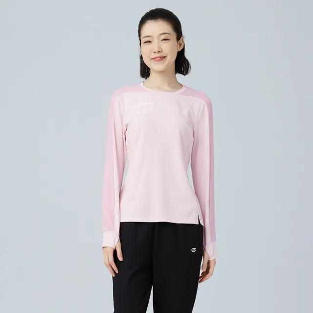 【BATIS 巴帝斯】運動拼色速乾長袖上衣 - 女 - 三色(吸濕排汗、高彈力)