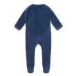 【Purebaby】有機棉 嬰兒連身衣 藍色(新生兒 包腳 連身衣)