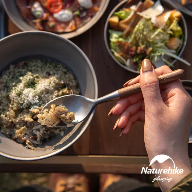 【Naturehike】森野不鏽鋼木質餐具五件組 CJ014(台灣總代理公司貨)