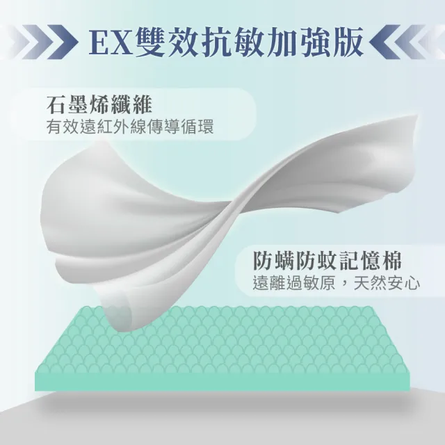 【LooCa】石墨烯EX防蹣5cm記憶床墊(單人3尺)