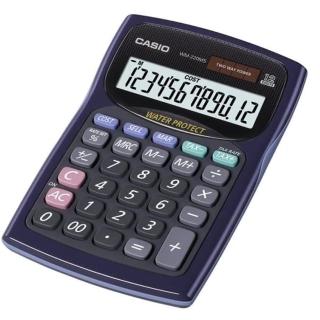 【CASIO 卡西歐】12 位元防塵防水小款桌上計算機(WM-220MS-BU)