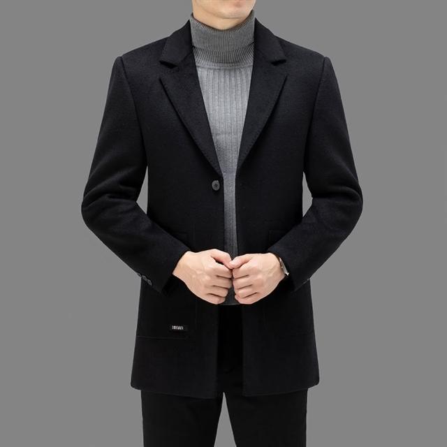 【米蘭精品】現貨+預購 毛呢外套羊毛西裝(休閒西服保暖經典男外套2色74de33)