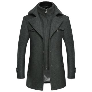 【米蘭精品】現貨+預購 毛呢外套羊毛夾克(保暖雙領加厚修身休閒男外套4色74de32)