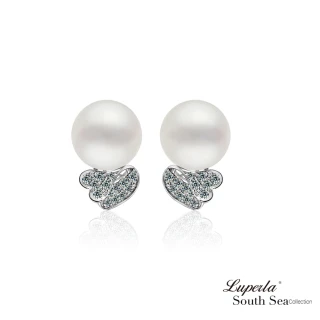 【大東山珠寶】天然海水南洋珠耳環 麗緻璞真 18K白金真鑽 12.3MM(南洋珠/18K白金/天然鑽石)