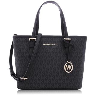 【Michael Kors】經典 PVC / 小款 / 兩用 托特包(黑色)