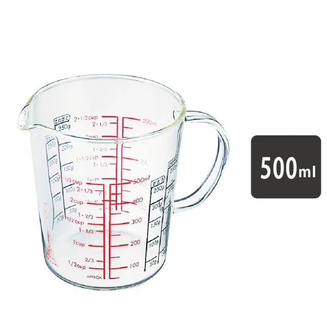 【HARIO】玻璃手把量杯 500ml／CMJW-500(耐熱玻璃)