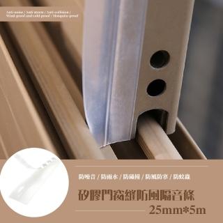 【FaSoLa】矽膠門窗縫防風隔音條25mm*5m(防護條 防蚊蟲 縫隙貼 防塵防蟲 窗戶縫隙 門窗擋條 門縫密封條)