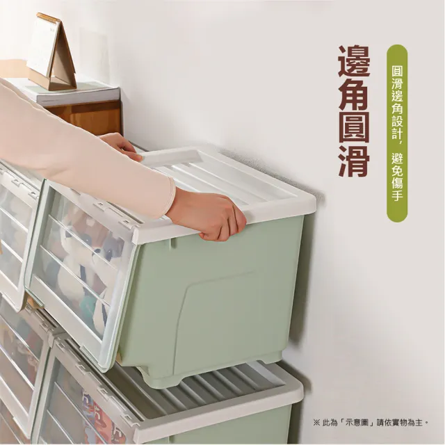 【VENCEDOR】42L掀蓋斜口收納箱(疊加掀蓋收納箱 玩具收納 42L加大容量斜口收納箱 -2入)