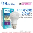【Philips 飛利浦】6入 真彩版 LED 6.5W E27 4000K 全電壓 自然光 超極光 高演色 球泡燈 _ PH520572