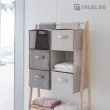 【TrueLife】衣櫃收納吊掛袋附抽屜-白灰色(收納掛袋 衣櫥收納掛袋 衣物收納)