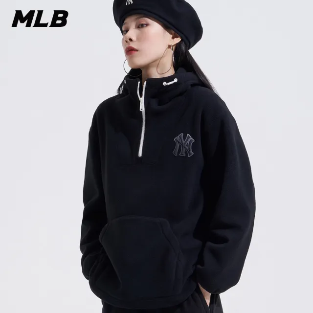 【MLB】連帽上衣 帽T FLEECE系列 紐約洋基隊(3AHDW0126-50BKS)