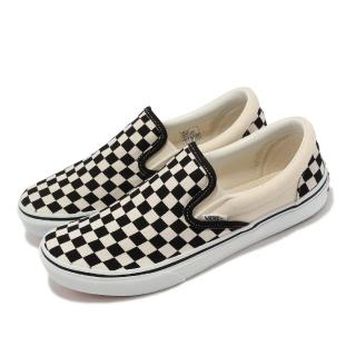 【VANS】休閒鞋 V98CLA Slip On 男鞋 女鞋 棋盤格 奶油白 經典 黑 懶人鞋 套入式(4660910001)