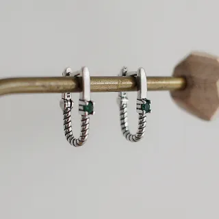 【BLUMA】易扣式耳環 復古銀飾 追憶純銀耳環(閨蜜禮物 925純銀U型小耳環 個性簡約 圈型   