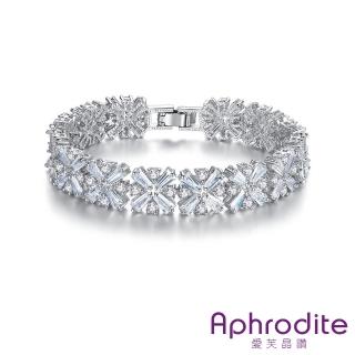【Aphrodite 愛芙晶鑽】美鑽手鍊 鋯石手鍊 雪花手鍊/輕奢璀璨美鑽鋯石雪花串串造型手鍊(2款任選)