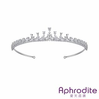 【Aphrodite 愛芙晶鑽】設計款閃耀寶石華麗璀璨皇冠髮飾 髮箍(皇冠髮飾 寶石髮飾)