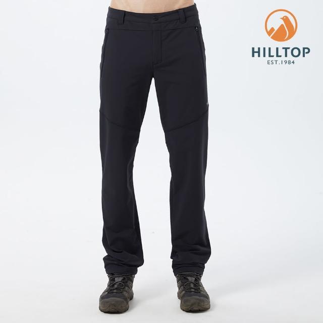 【Hilltop 山頂鳥】Hilltop Outdoor 男款超潑水彈性保暖長褲 PH31XMN1 黑