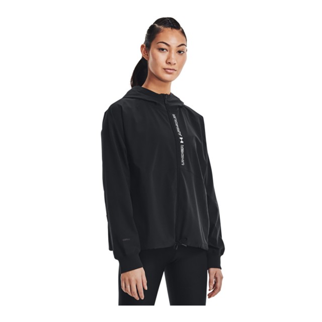 【UNDER ARMOUR】Woven 連帽外套 女款 連帽外套 黑色(1369889-002)