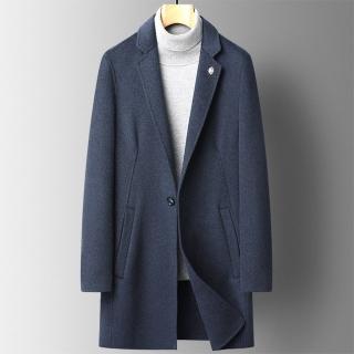 【米蘭精品】現貨+預購 燈芯絨外套休閒夾克(修身中長版翻領純色男外套2色74de112)