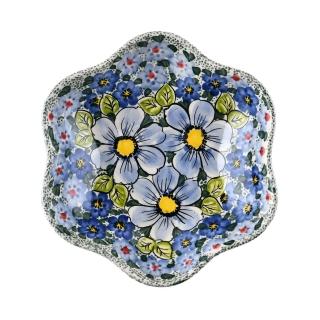 【美學生活】波蘭陶 Vena 花型盤{小} 造型餐盤 陶瓷盤 菜盤 水果盤 點心盤 20cm 波蘭手工製(靜謐星辰系列)