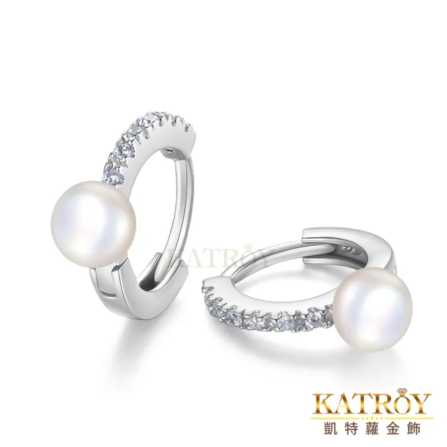 【KATROY】純銀耳環．天然珍珠．母親節禮物(4.0-4.5mm)