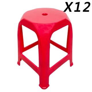 【ONE 生活】福來四角塑膠椅12入/組 臺灣製(PP耐衝擊新料/抗UV/透過SGS檢驗)