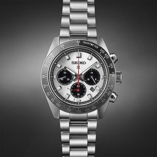 【SEIKO 精工】PROSPEX SPEEDTIMER 熊貓太陽能三眼計時男錶-白x銀/41.4mm 送禮 禮物(SSC911P1/V192-0AH0N)
