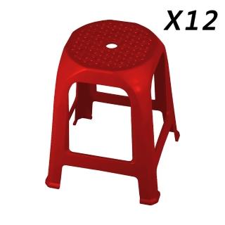 【ONE 生活】財旺四角塑膠椅12入/組 臺灣製(PP耐衝擊新料/抗UV/透過SGS檢驗)