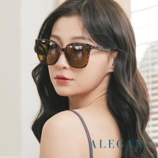 【ALEGANT】墨染棕輕奢時尚方框輕量TR90防眩光寶麗來偏光墨鏡/UV400太陽眼鏡(濱海的微光星點)