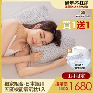 【日本旭川】日本暢銷五區機能氧氣枕獨家組合(乳膠 可調式)