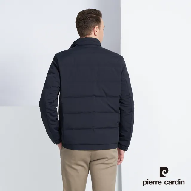 【pierre cardin 皮爾卡登】商務休閒 男款 都會立領保暖羽絨外套-丈青色(5225771-38)