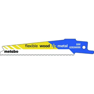 【metabo 美達寶】木材+金屬軍刀鋸片 100/ 1.4 / 1.8mm S522BEF 5支/卡(628266000)