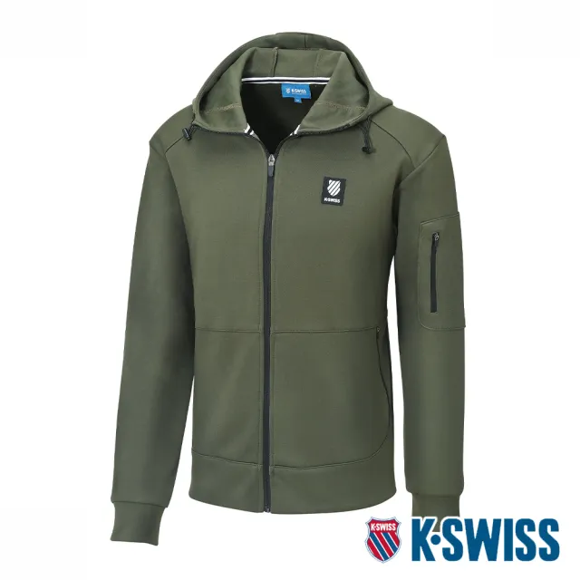 【K-SWISS】連帽運動外套 PF Hoody Jacket-男-橄欖綠(107256-346)