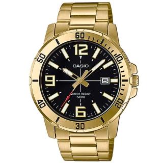 【CASIO 卡西歐】卡西歐鋼帶男錶-金(MTP-VD01G-1B)