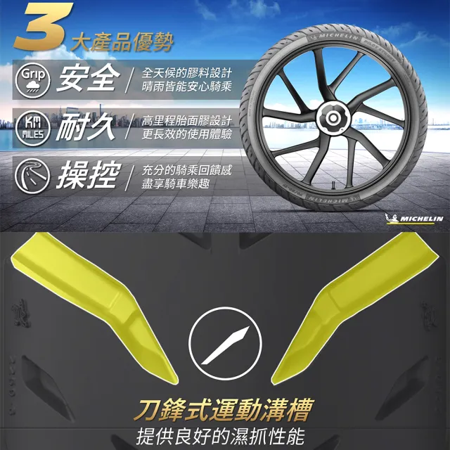【Michelin 米其林】Pilot Street 2 運動通勤胎 10吋機車輪胎(100/90-10 61P)