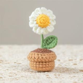 【小花花】盆栽花毛線DIY材料包(附工具 居家 裝飾 擺飾 美勞 勞作 手作 編織)