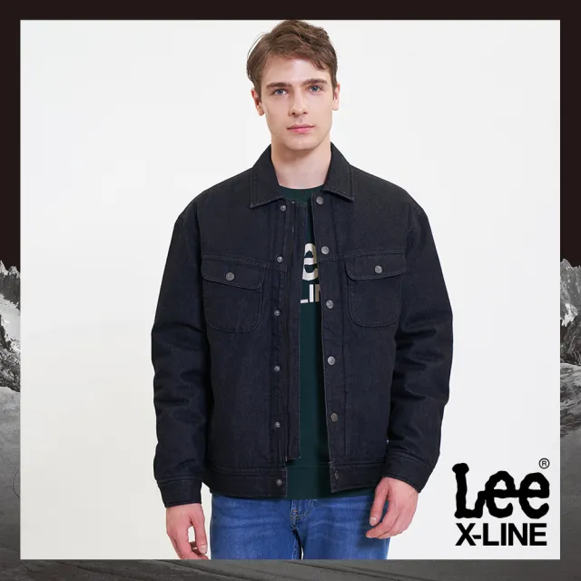 【Lee 官方旗艦】男裝 羽絨外套 / 雙蓋袋 騎士黑 季節性版型 / X-LINE 系列(LL220416)