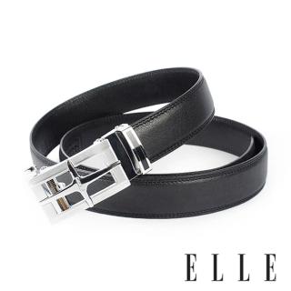 【ELLE HOMME】品牌自動扣皮帶/紳士皮帶-經典E耀眼十字