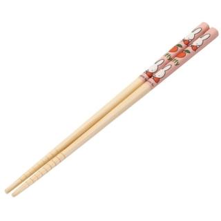 【小禮堂】Miffy 米飛兔 天然竹筷 21cm - 粉蘋果(平輸品) 米菲兔