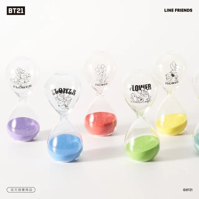 【CarryPlus】BT21花漾10分鐘沙漏計時器-RJ_深藍色(LINE FRIENDS官方授權)