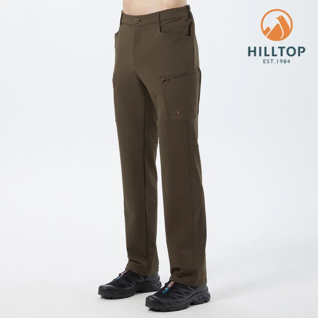 【Hilltop 山頂鳥】Outdoor Lightweight 男款戶外休閒超潑水輕量彈性長褲 PH31XMN0 褐